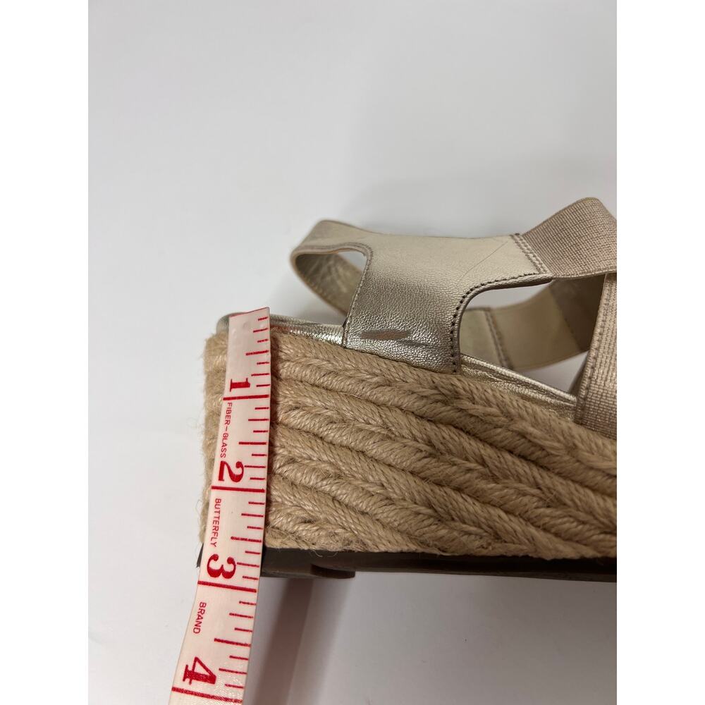 Vionic Ainsleigh Gold Metallic Espadrille Wedge Sandals Shoe Size 8 Comfort - Picture 9 of 10